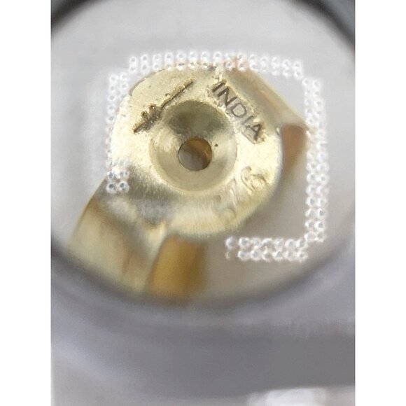 Zoya India 925 Sterling Silver Gold Vermeil Oval Hoop Earrings Iridescent Inlay - Picture 8 of 14